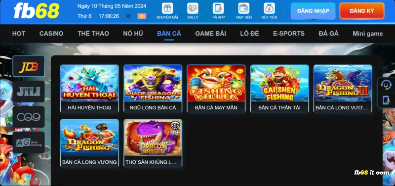 Đa dạng thể loại game bắn cá tại bắn cá fb68