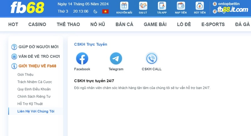 Lưu ý cần nhớ khi liên hệ với nhà cái fb68